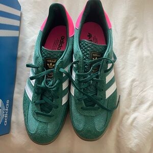 Adidas Gazelle Green and Pink Size 9